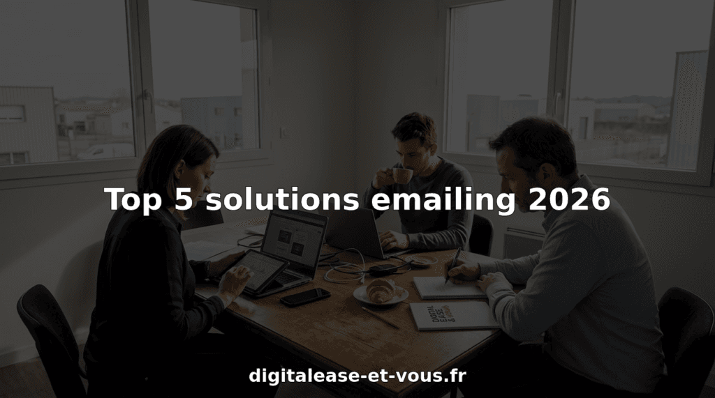 Dans un bureau d’angle, une équipe se consacre à la préparation d’une campagne d’emailing.