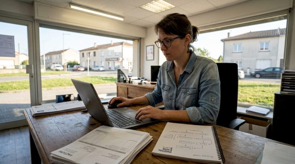 Entrepreneur gérant l’organisation quotidienne de son activité