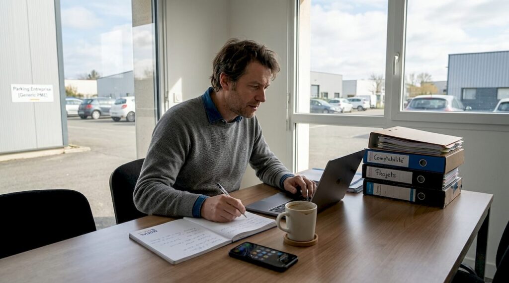 Un consultant spécialisé en e-commerce accompagne une PME lors d’une réunion de travail.