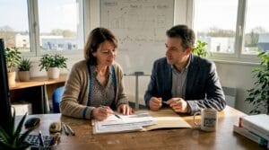 Échange entre un coach digital et un dirigeant nantais autour des enjeux numériques.