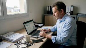 Dirigeant de PME analysant les données relatives à l’acquisition de nouveaux prospects