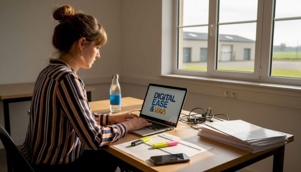 Un responsable de petite entreprise en train d’évaluer différentes solutions CRM devant son ordinateur.