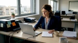 Un chef d’entreprise qui optimise ses processus grâce à l’automatisation.