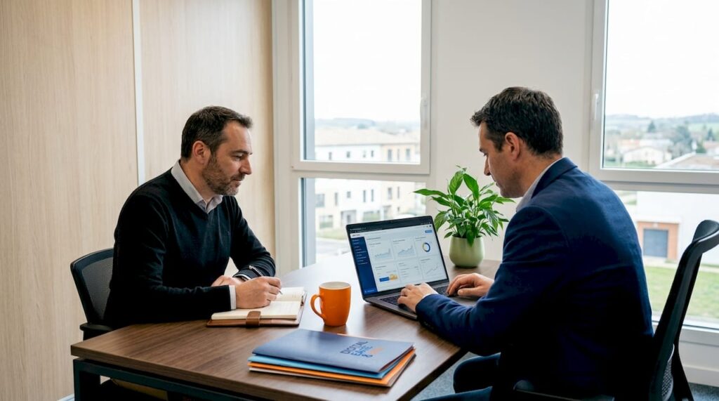 Des collègues qui travaillent main dans la main au sein de leur espace professionnel.
