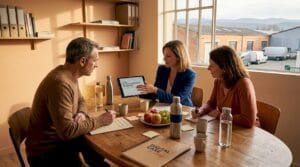 Une équipe de petite entreprise en pleine réflexion sur leur stratégie numérique