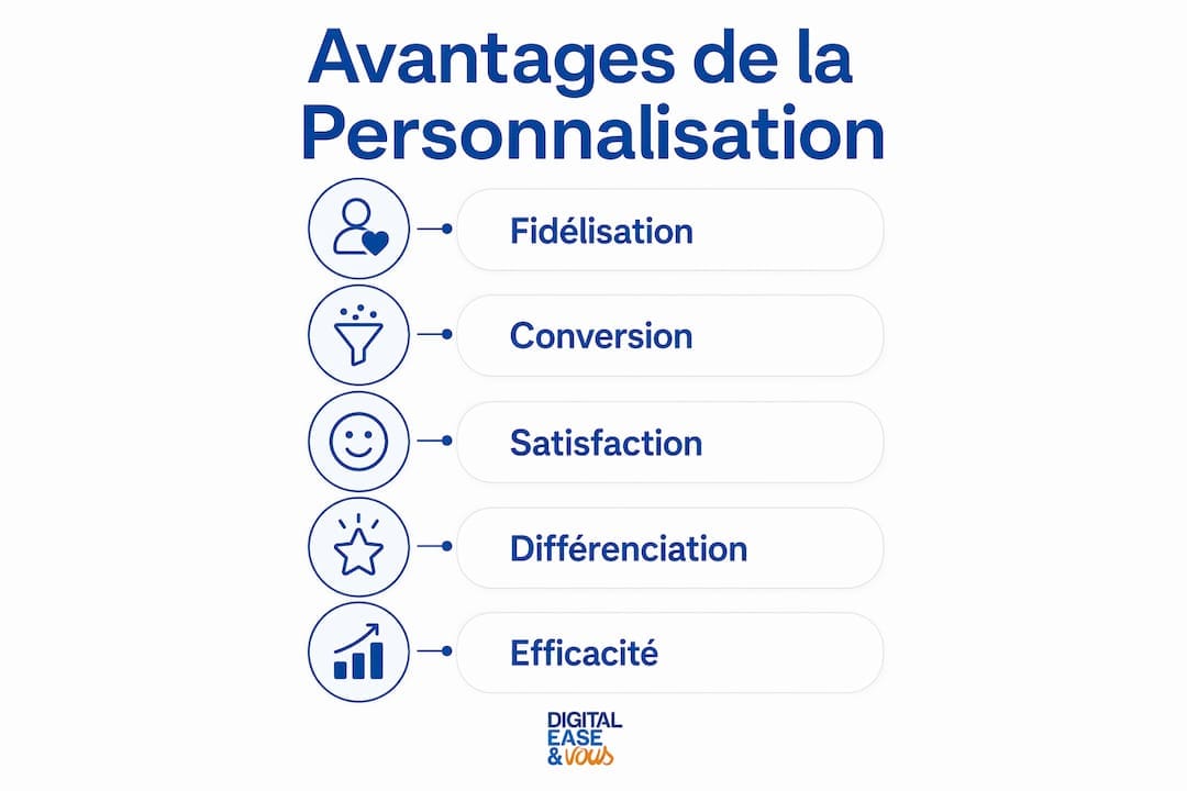 Infographie mettant en avant les principaux atouts de la personnalisation
