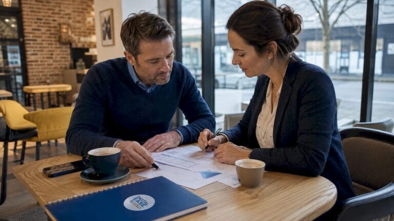 accueil v2 6 Des chefs d’entreprise de PME se réunissent autour d’une table dans un bureau en région.