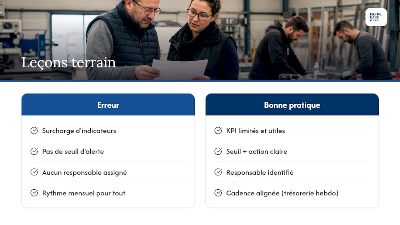 Le tableau de bord finance PME qui répond à trois questions clés 2 Ce que l'expérience terrain apprend sur les tableaux de bord PME — overview diagram