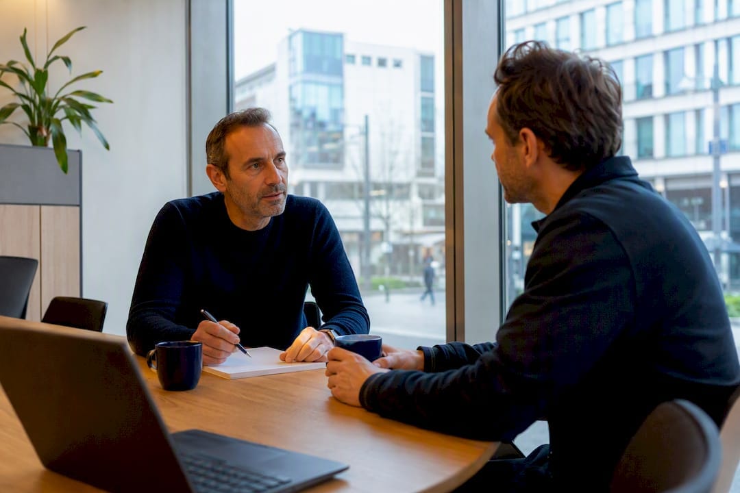 Personas B2B PME : créer 2 à 3 profils vraiment exploitables 1 Chef d'entreprise PME lors d'un entretien calme et sincère