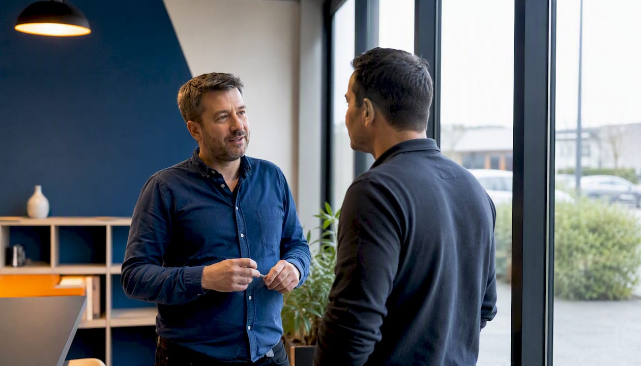 Échange convivial entre le responsable et l’ambassadeur