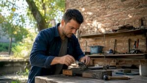 Un chef d’entreprise en train de peaufiner un outil destiné aux PME lors d’un atelier pratique.