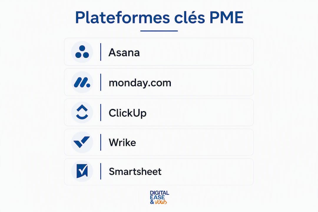 Meilleures plateformes de pilotage projet pour PME 1 Infographie : le comparatif des solutions de pilotage pour les PME
