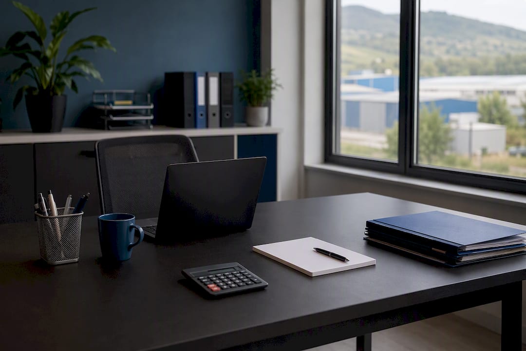 Espace de travail PME avec accessoires à petit budget