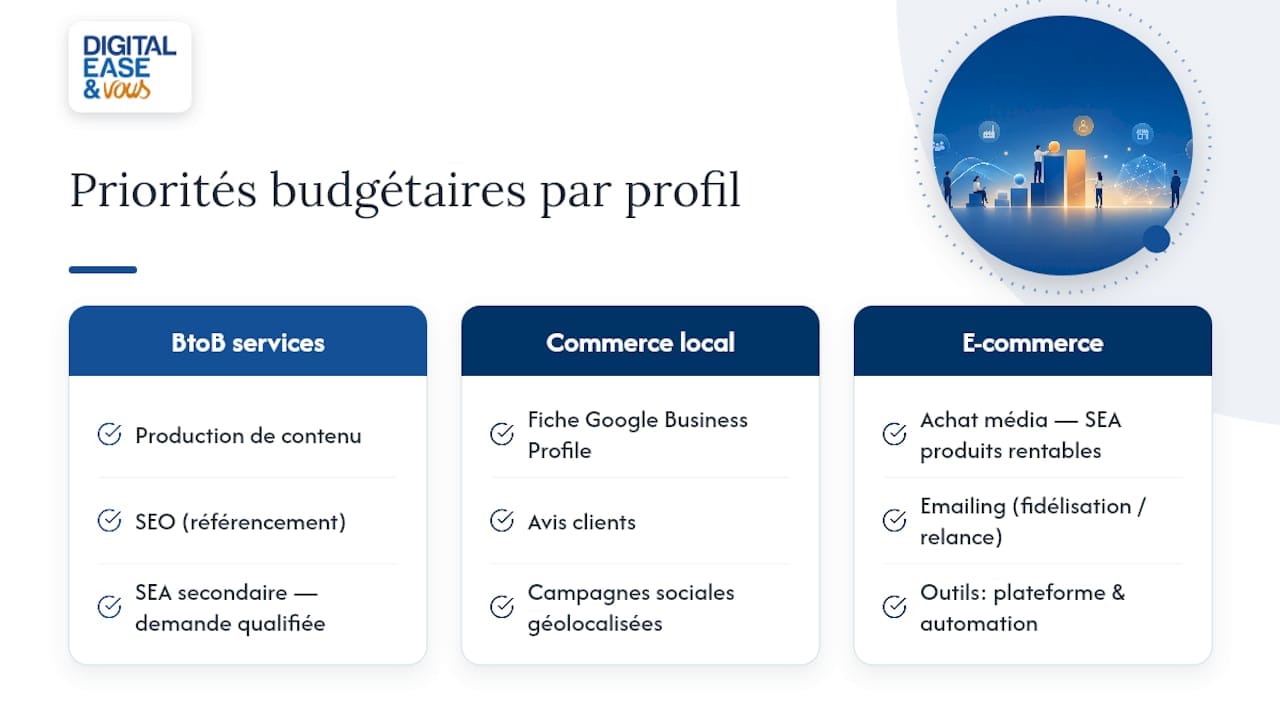 Comparaison des priorités digitales selon les secteurs