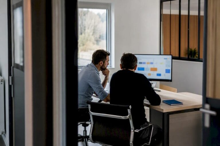 Dirigeants de PME analysant le parcours client B2B