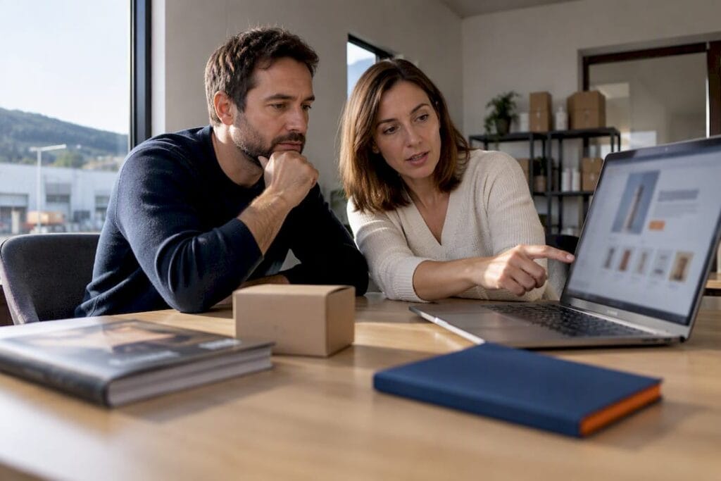 Dirigeants assistant à une démonstration de CMS