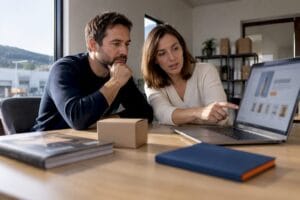 Dirigeants assistant à une démonstration de CMS