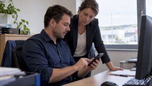 Employé utilisant son téléphone personnel au travail