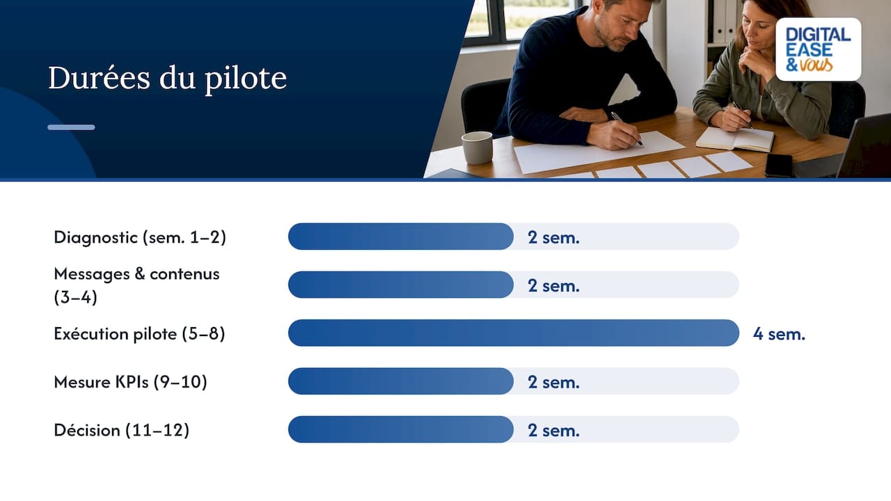 Roadmap pragmatique pour une PME : lancer un pilote en 8 à 12 semaines — overview diagram