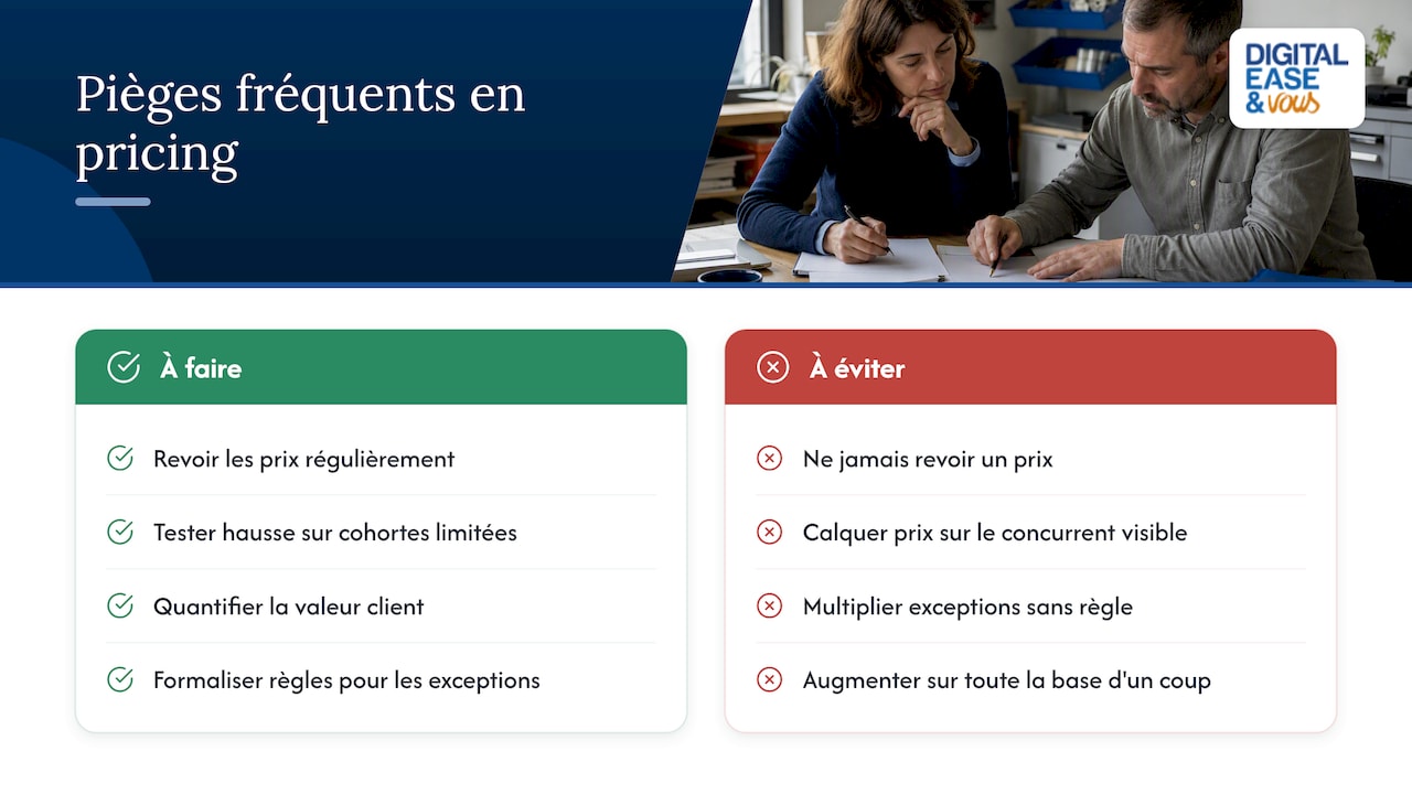 Pièges fréquents et erreurs à éviter en pricing — overview diagram