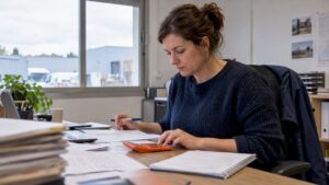 Responsable en train de calculer un taux de conversion