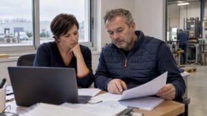 Responsables en train d’évaluer le budget d’un projet ERP